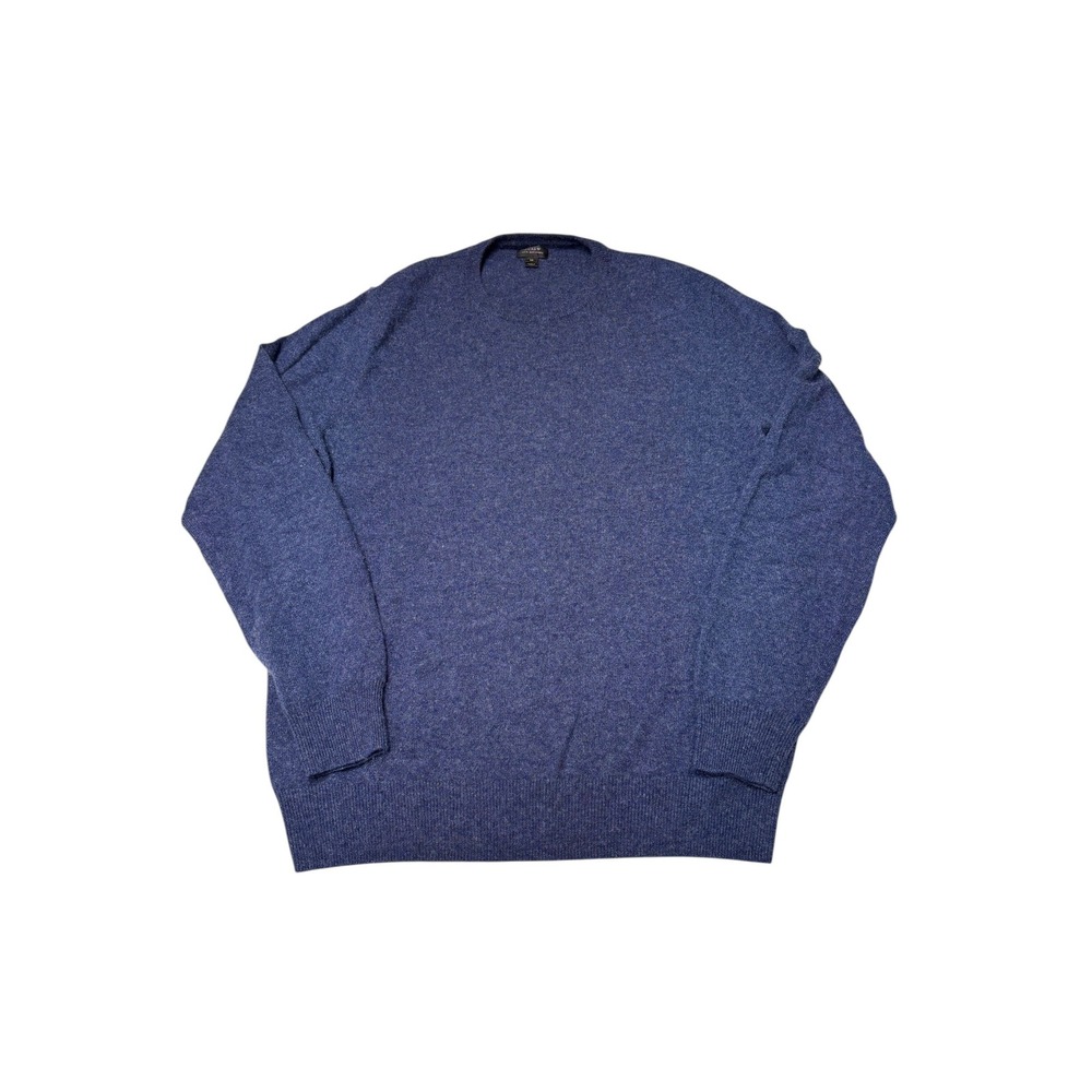 J.Crew Mens 100% Cashmere Crewneck Sweater Blue Heather M Medium